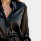 Viktorie - Blouse en satin avec col