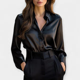 Viktorie - Blouse en satin avec col