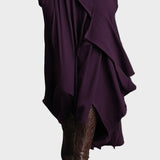 Teresa - Robe maxi en tricot asymétrique avec col roulé