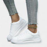 Stela - Chaussures de Sport en Cuir Blanc