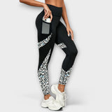 Leggings taille haute à motif léopard