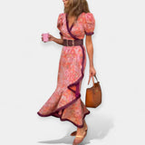 Robes romantiques avec ceinture et manches bouffantes