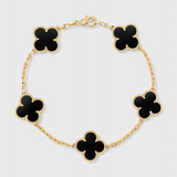 Bracelet avec Motif de Trèfle et Élégance en Plaqué Or