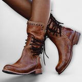 Cordula - Bottes en cuir lacées