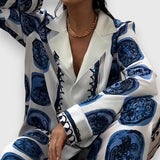 Meda - Ensemble satiné à motif pour femme