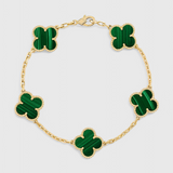 Bracelet avec Motif de Trèfle et Élégance en Plaqué Or