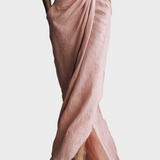 Robe Maxi en Lin avec Décolleté en V