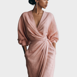 Robe Maxi en Lin avec Décolleté en V