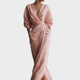 Robe Maxi en Lin avec Décolleté en V