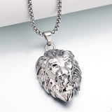 Pendentif Lion Dominion en Collier | Or Blanc