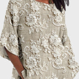 Jasmína - Blouse femme avec broderie florale en dentelle