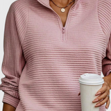 Ludovica | Pull à Col V, Zip et Manches Longues