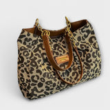 Cécile. - Sac en toile à motif léopard