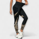 Pantalons de training taille haute avec motif léopard