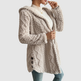Barbora - Cardigan à capuche en fausse fourrure