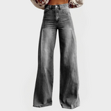 Karolína - Pantalon en Jean Stylé avec Jambes Larges