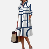 Robe midi avec motif géométrique