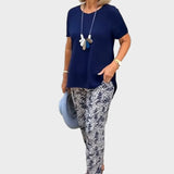 Żaneta – Ensemble élégant avec un haut ajusté et un pantalon ample