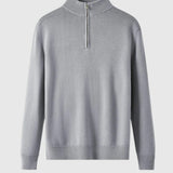Libuše - Pull zippé en laine mérinos Capri