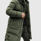 Jan – Manteau long matelassé avec capuche