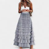 Valerie - Jupe Boho avec Finition en Satin Maillé