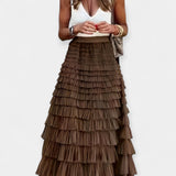 Valerie - Jupe Boho avec Finition en Satin Maillé