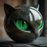 Statue en Pierre du Chat Noir – Symbole de Chance et de Style