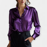 Viktorie - Blouse en satin avec col