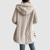 Barbora - Cardigan à capuche en fausse fourrure