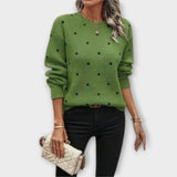 Ava – pull décontracté à manches longues à pois