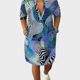 Mari - Robe colorée avec décolleté en V