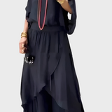 Stella - Haut large et pantalon avec fente – Ensemble deux pièces en chiffon