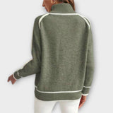 Christine - Pull en maille luxueux olive-vert