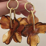 Boucles d'oreilles avec Pendentif de Fleur