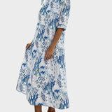 Emma - Robe midi légère et fluide à fleurs