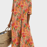 Emma - Robe midi légère et fluide à fleurs