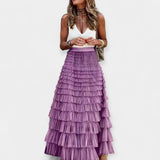 Valerie - Jupe Boho avec Finition en Satin Maillé