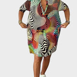 Mari - Robe colorée avec décolleté en V