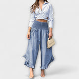 Jaya - Pantalon en lin décontracté avec des plis tendance