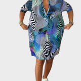 Mari - Robe colorée avec décolleté en V