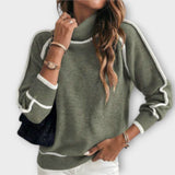 Christine - Pull en maille luxueux olive-vert