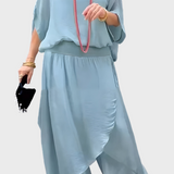 Stella - Haut large et pantalon avec fente – Ensemble deux pièces en chiffon
