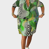Mari - Robe colorée avec décolleté en V