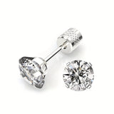 Boucles d'oreilles Solitaire Classiques | Or Blanc