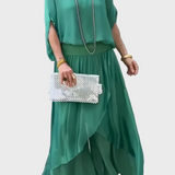 Stella - Haut large et pantalon avec fente – Ensemble deux pièces en chiffon