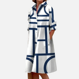 Robe midi avec motif géométrique