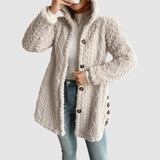Barbora - Cardigan à capuche en fausse fourrure