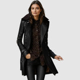 Laura - Manteau en cuir élégant 3/4
