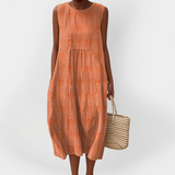 Robe en coton élégante sans manches avec poches