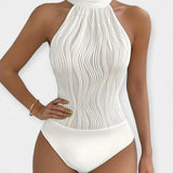 Maillot de bain intégral avec fronces ajustables